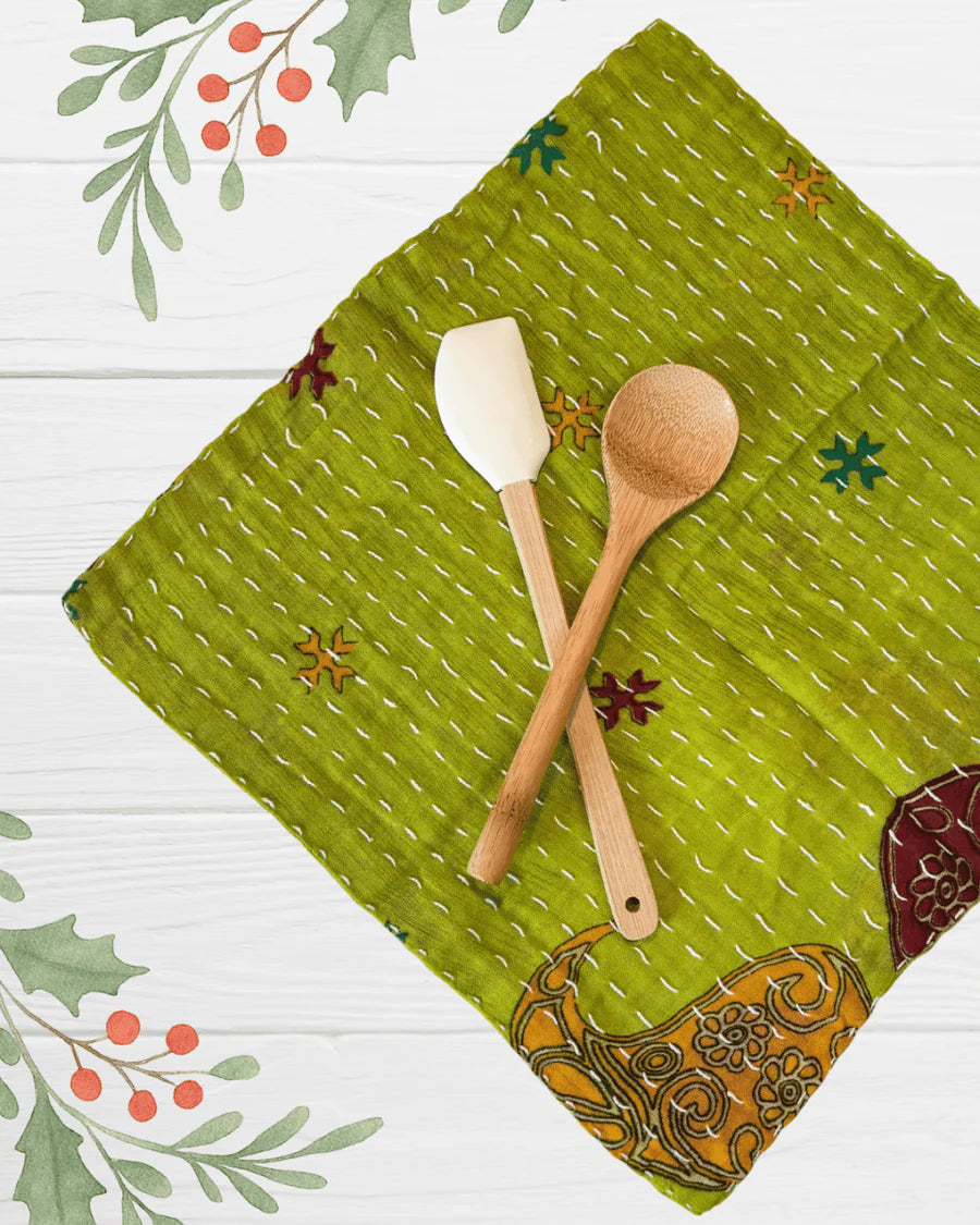 Kantha Dish Cloth | Christmas