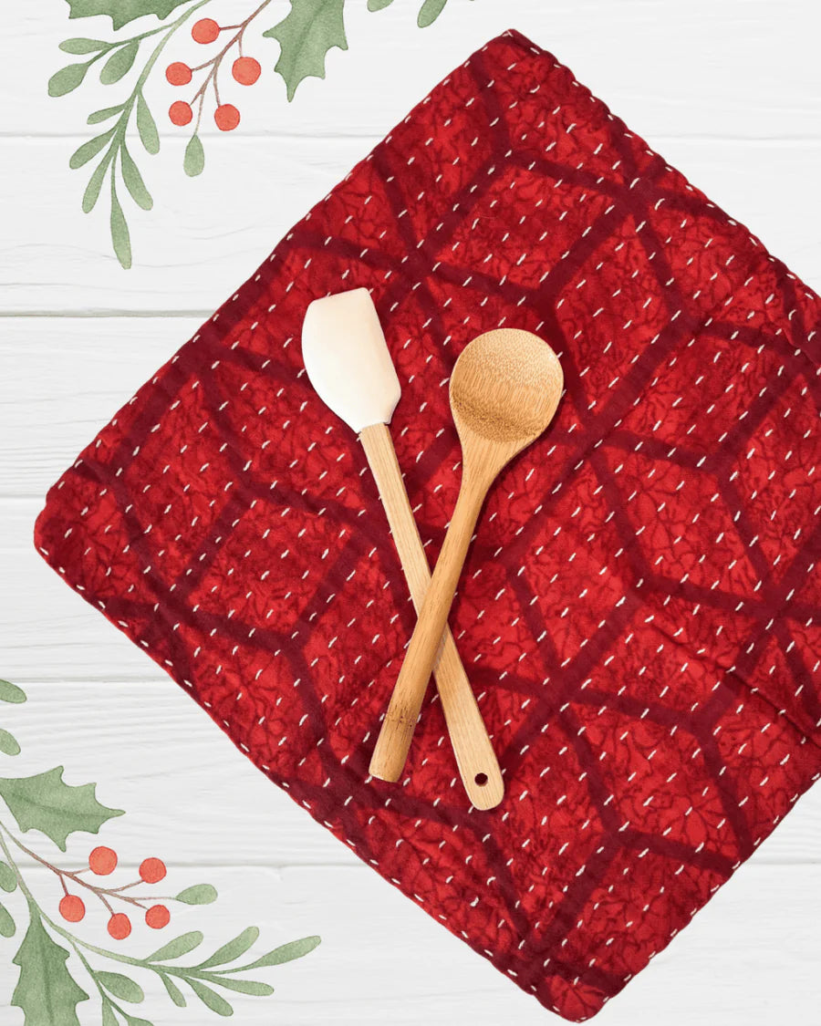 Kantha Dish Cloth | Christmas