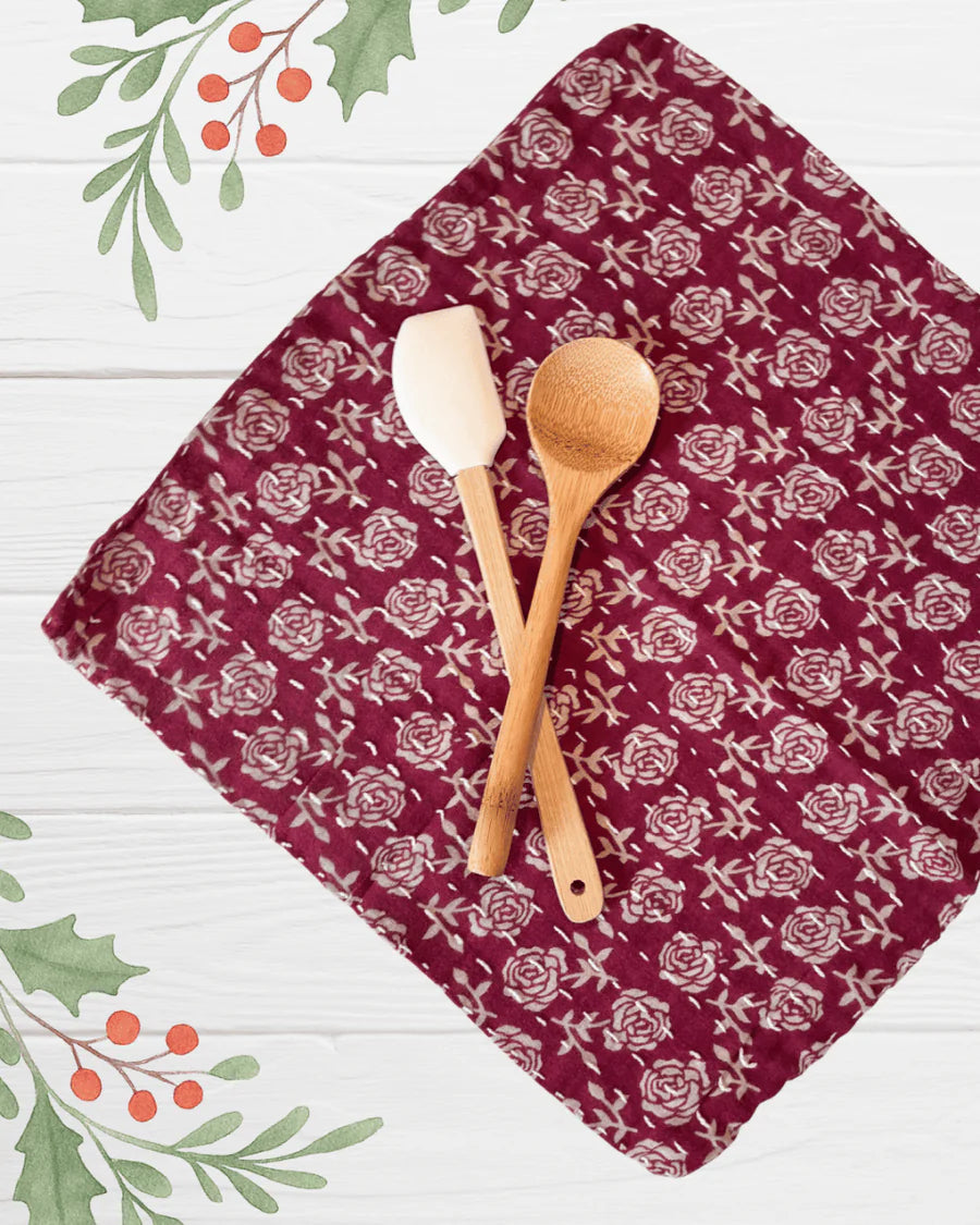 Kantha Dish Cloth | Christmas