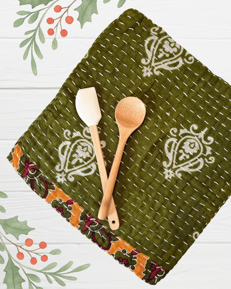 Kantha Dish Cloth | Christmas