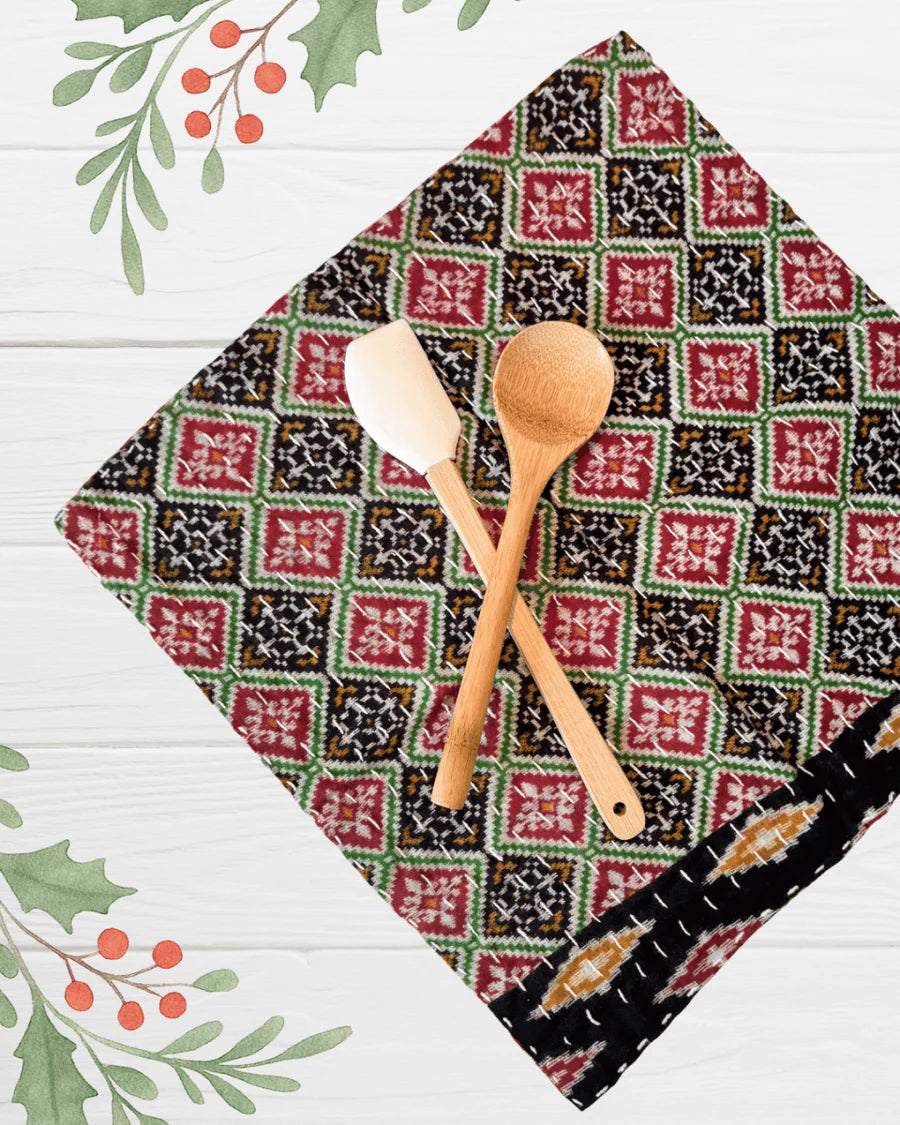 Kantha Dish Cloth | Christmas