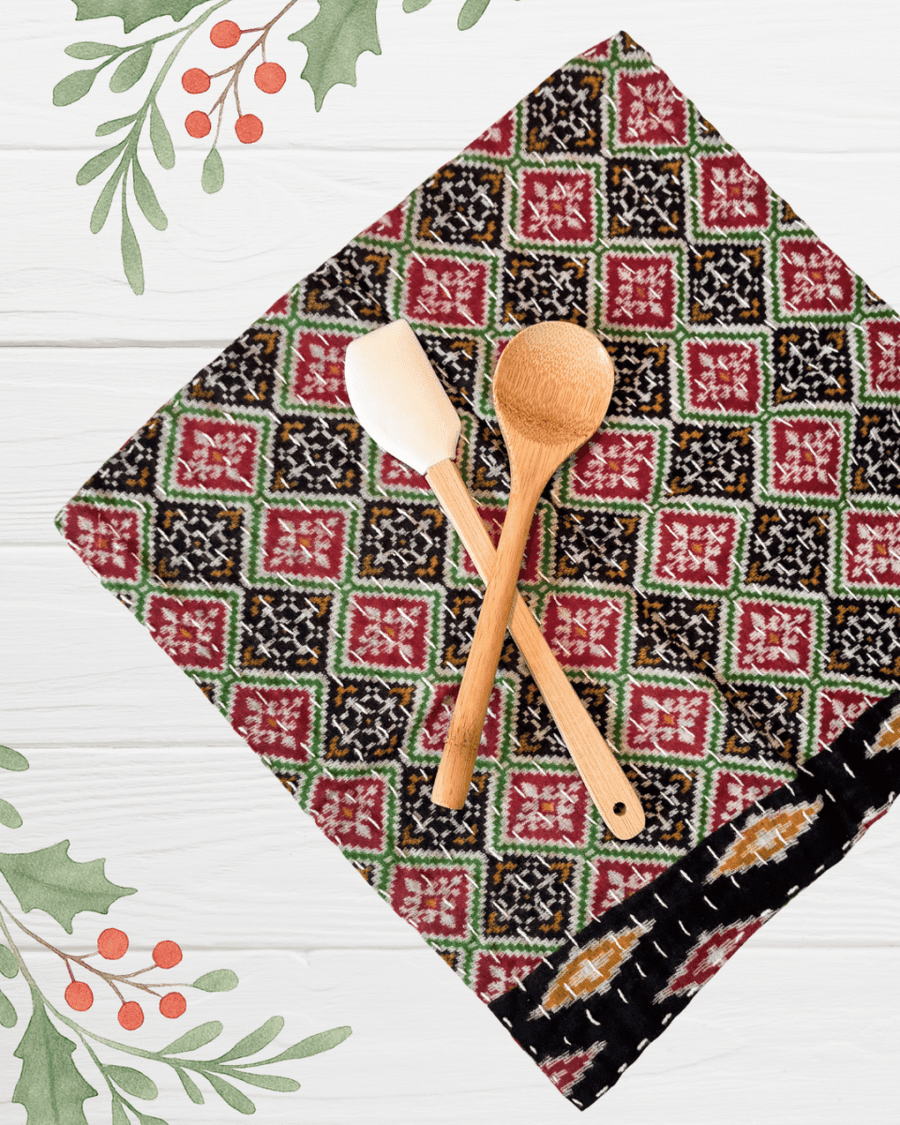 Kantha Dish Cloth | Christmas