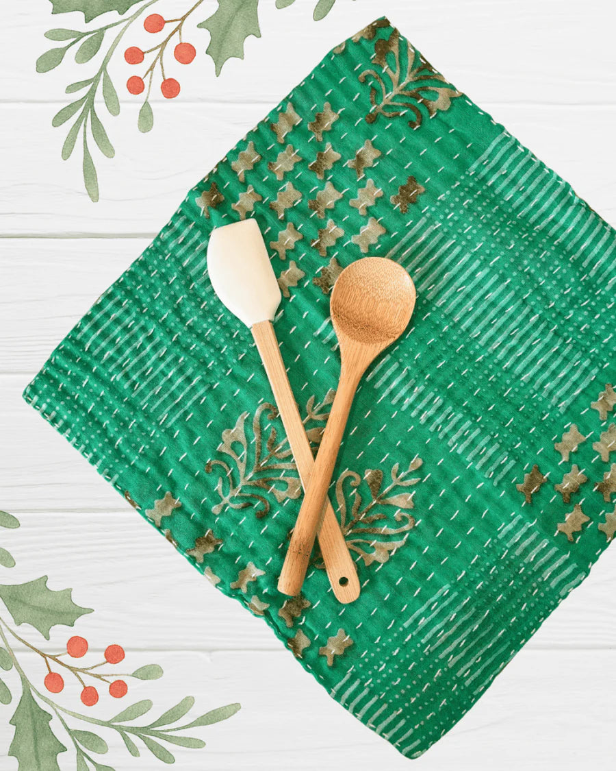 Kantha Dish Cloth | Christmas