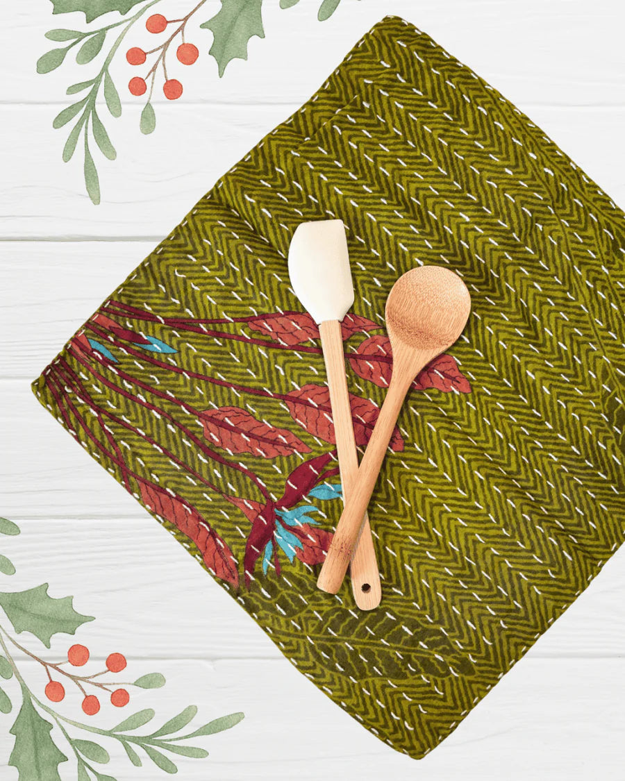 Kantha Dish Cloth | Christmas
