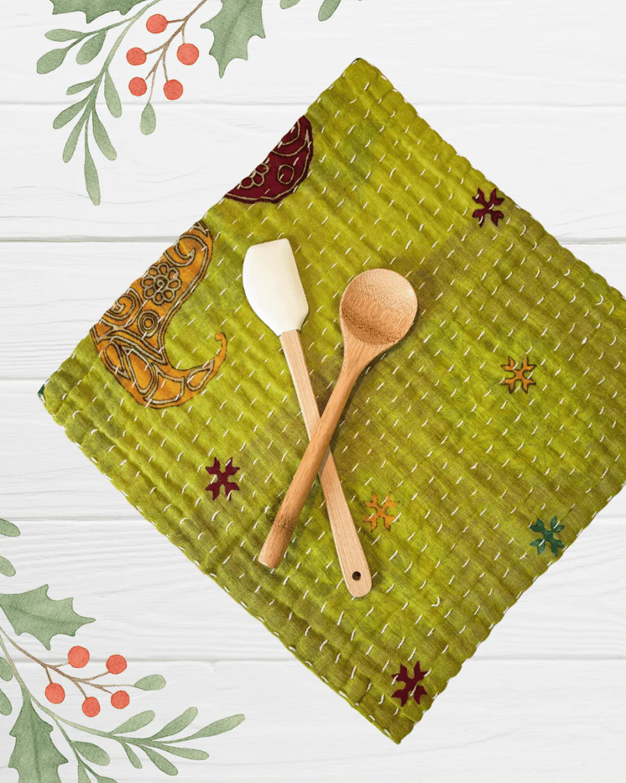 Kantha Dish Cloth | Christmas